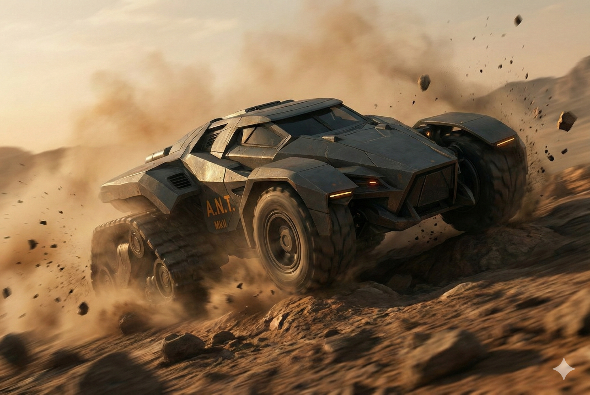 A.N.T. Mk II traversing rocky terrain