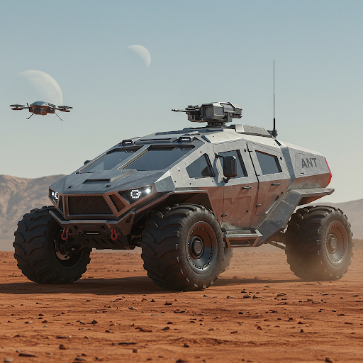 ANT exploration vehicle with reconnaissance drone